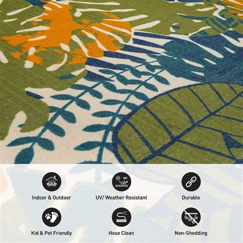 World Rug Gallery Ravenna 8 X 10 (ft) Indoor/Outdoor Floral/Botanical ...