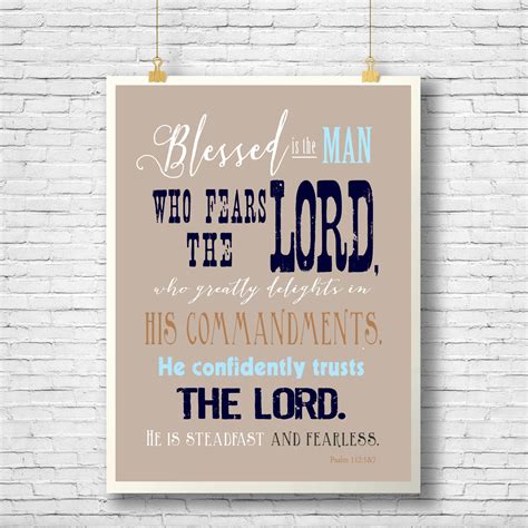 Bible Verse Father's Day Scripture art Psalm 112