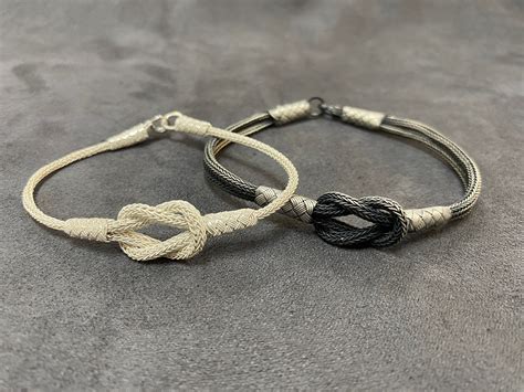Couples Bracelet Silver, Love Knot Bracelet, Lovers Bracelet, Matching ...