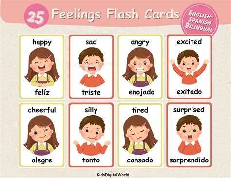 Bilingual Emotion Flashcards: English-spanish Learning (PDF) - Etsy ...