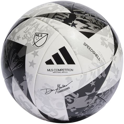 adidas MLS Competition NFHS Soccer Ball in White-Black-Iron Metallic ...