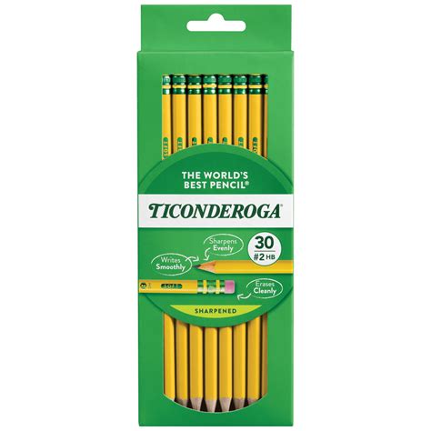 Ticonderoga Classic Yellow No 2 Pencils, Pre Sharpened, 30 Ct - Walmart.com