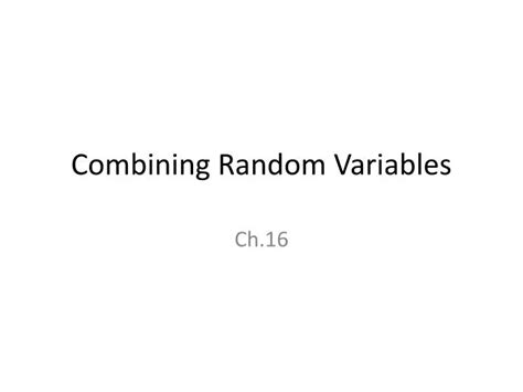 Image result for Shift in and Combining Random Variables