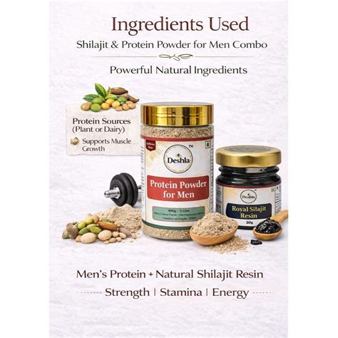 Shilajit + Men Protein Combo | Strength & Energy – Deshla Herbs