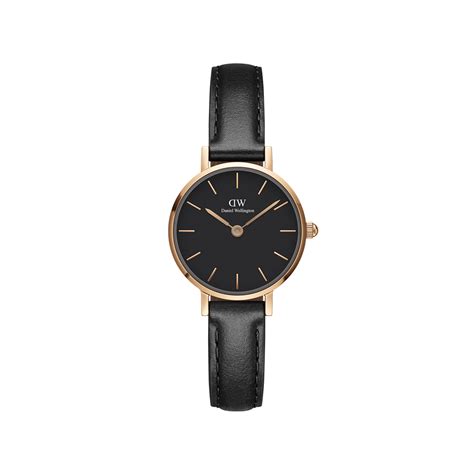 Petite Sheffield - Women's black watch with rose gold | DW