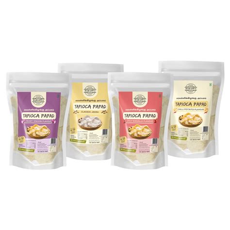 Harappa Tapioca/Sabudana PAPAD 100 g (4 pack Combo (Original Jeera ...