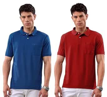 Buy Lux Nitro Men's Solid Regular Fit T-Shirt (PKT_Polo_Multicolor at ...