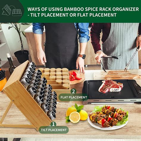 Buy 5 Tier Bamboo Spice Rack Organizer for Kitchen Counter, 2022 Green ...