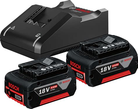 BOSCH 2 x GBA 18V 4.0Ah + GAL 18V-40 Professional Starter Set, Compact ...