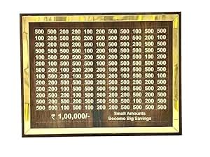 Wooden Money Saving Bank Frame with Currency Pattern, Motivational Wall ...