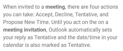 describe the different ways of responding to a meeting request.please ...