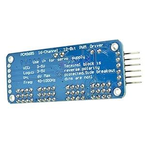 PRAV® PCA9685 16-Channel 12-bit PWM Servo Motor-Driver I2C Module for ...