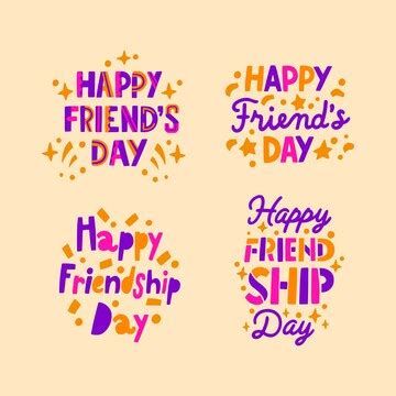Coleção de letras do dia da amizade desenhada à mão | Vetor Grátis