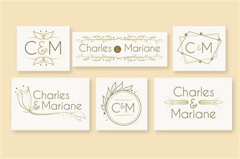 Classy wedding logos | Free Vector