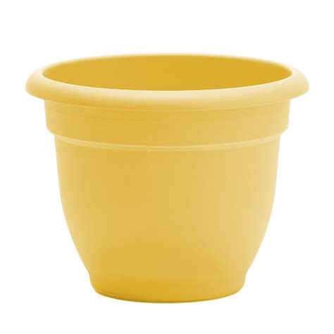 Bloem Round 8.75-in W Small Yellow Plastic Indoor/Outdoor Planter With ...