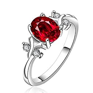 Yellow Chimes Diana Red Beauty Austrian Crystal Sterling Silver Plated ...