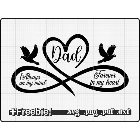 Dad Memorial Svg, Png,always in My Mind Forever in My Heart SVG, Png,memorial Svg, Rest in Peace ...