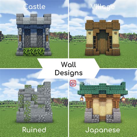 Cool Minecraft Wall Designs 6 Wall Design Ideas For Minecraft