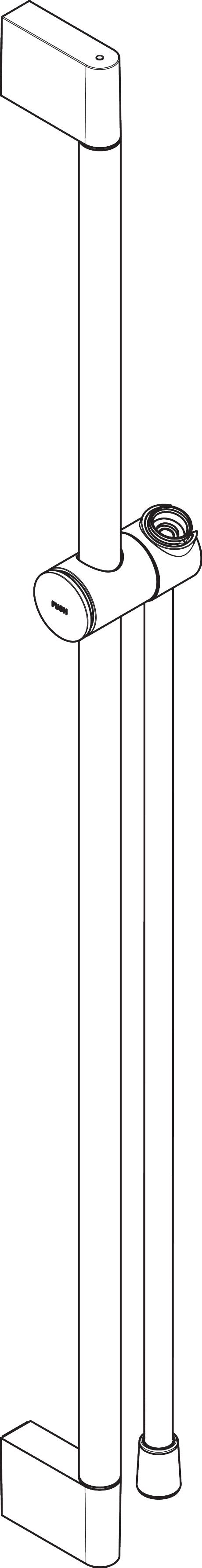 hansgrohe Wallbars: Unica, Shower bar Pulsify S 90 cm with push slider ...