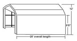 Rhino Shelter 12X28 Instant Garage (Barn Style) | Free Shipping