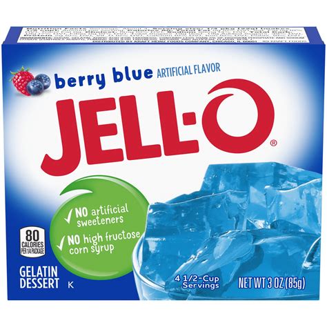 Jell-O Berry Blue Gelatin Dessert Mix, 3 oz Box - Walmart.com