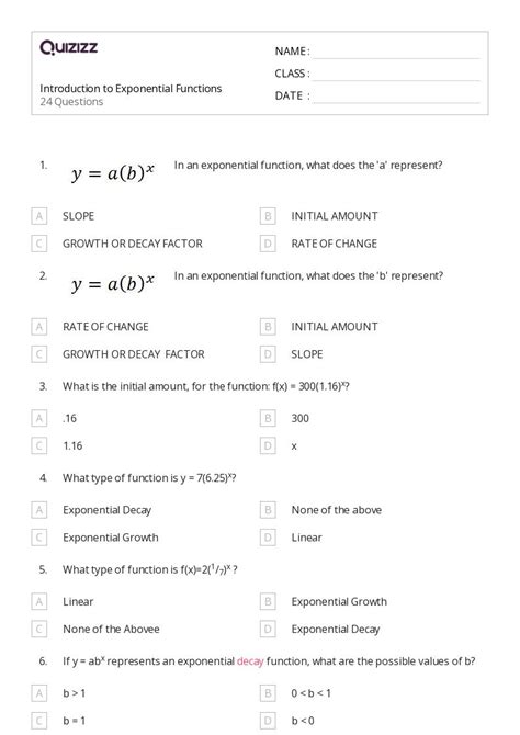 Exponential Function Grade 10 的图像结果