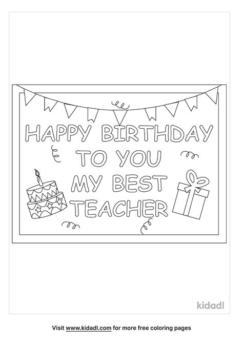 Happy Birthday Teacher Coloring Pages Printable