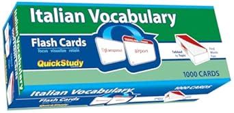 Buy Italian Vocabulary Flash Cards: Quickstudy Book Online at Low ...