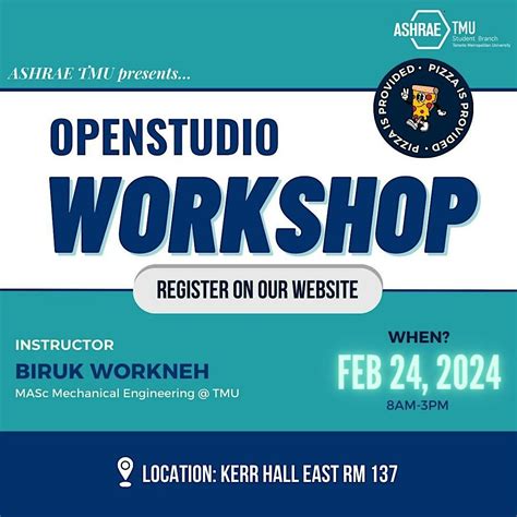 ASHRAE TMU - OPENSTUDIO WORKSHOP, KHE139, Toronto, 24 February 2024 ...