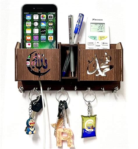 ART PLUS STORE Wooden Stationery Storage Box Key Holder For Wall Decor ...
