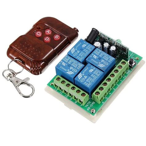 INVENTO 433MHz DC 12V 4 CH Channel Wireless RF 4 Relay Remote Control ...