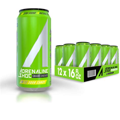 Buy Adrenaline Shoc Performance Energy Drink, Sour Candy, Zero Sugar ...