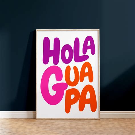 Hola Guapa Print, Hola Poster, PRINTABLE Wall Art, Pink Orange Decor ...