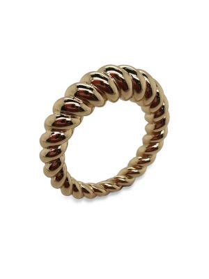 Goldtone Sterling Silver Chunky Twist Band Ring