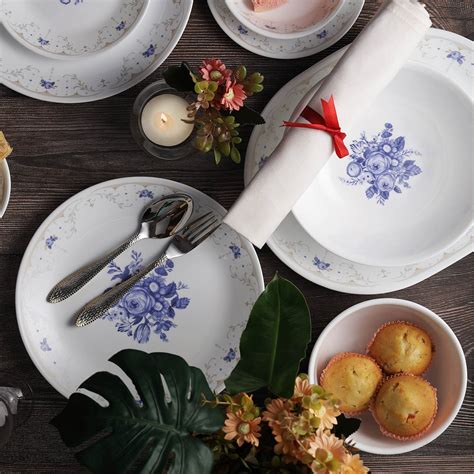 Corelle Asia Collection Gold Series Blooming Blue Breakfast Set (Pack ...