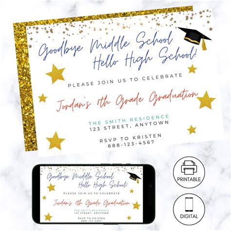 Image result for Middle School Graduation Invitations