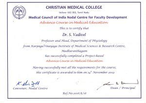 Additional Certificate – Karpaga Vinayaga Institute of Medical Sciences ...