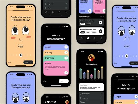 Selfcare App UI | App interface design, App design, Ux app design