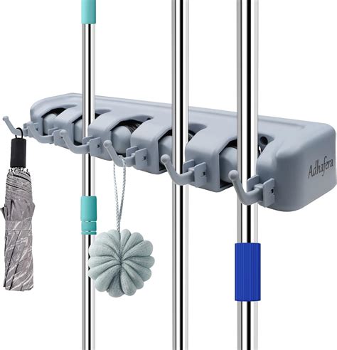 Adhafera Wall Mounted Broom and Mop Holder with 5 Positions India | Ubuy
