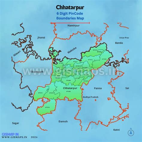 Chhatarpur PincodeBoundaries Map (Madhya Pradesh)