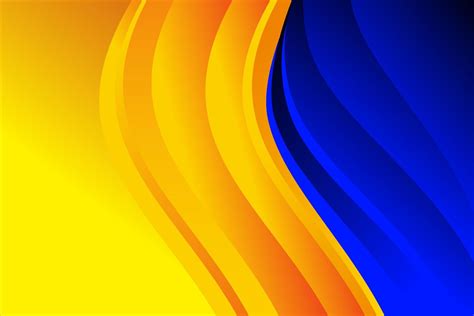 Blue yellow gradient wave abstract banner background 12820818 Vector ...