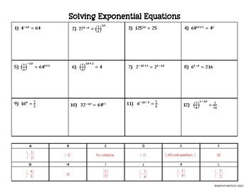 Image result for Solving Exponential Equations Practice