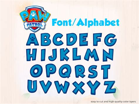 Paw patrol free letter font svg - wavesfity