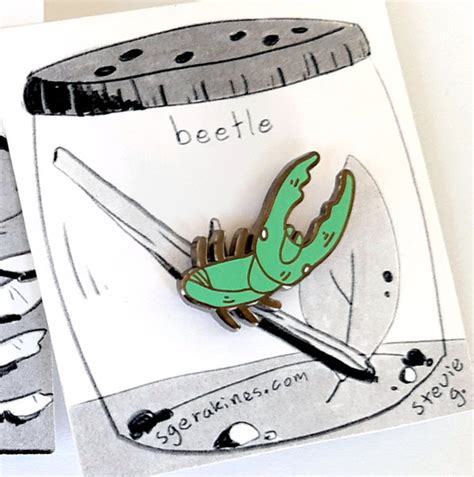 Bug Enamel Pins Pill Bug/roly Poly Stag Beetle Grub - Etsy