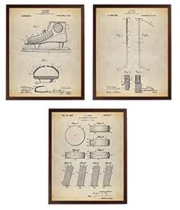 Turnip Designs Ice Hockey Patent Poster Art Print Series Set 3 Hockey ...