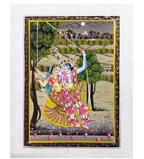 Hand Painted Radha Krishna Miniature Painting – KK GIFT STORE
