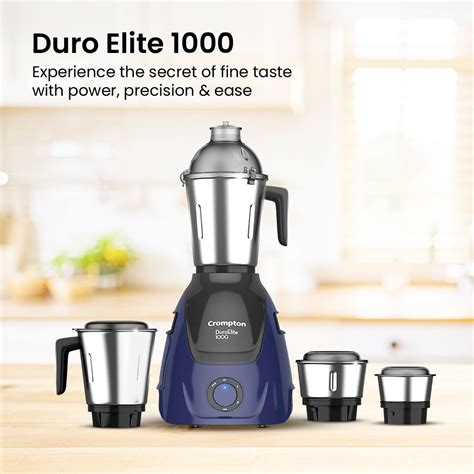 Shop Crompton Duro Elite 1000W Mixer Grinder 4 Stainless Steel Jars ...