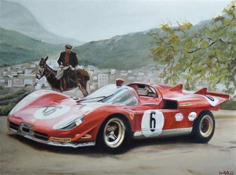 Targa Florio - Ferrari 512 Painting by Roman Sedlak | Saatchi Art
