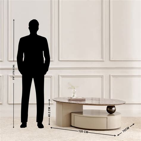 Buy Clair De Lune Faux Marble Top Coffee Table - Brown from Home Centre ...