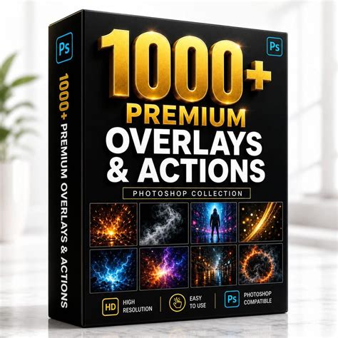 1000+ Photoshop Overlays & Actions Bundle | Light Effects, Smoke, Fire ...